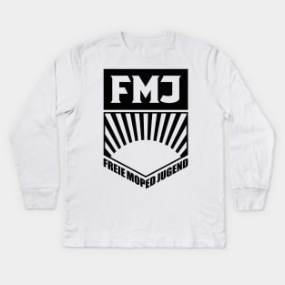 FMJ - Free Moped Youth Logo (Black) Kids Long Sleeve T-Shirt